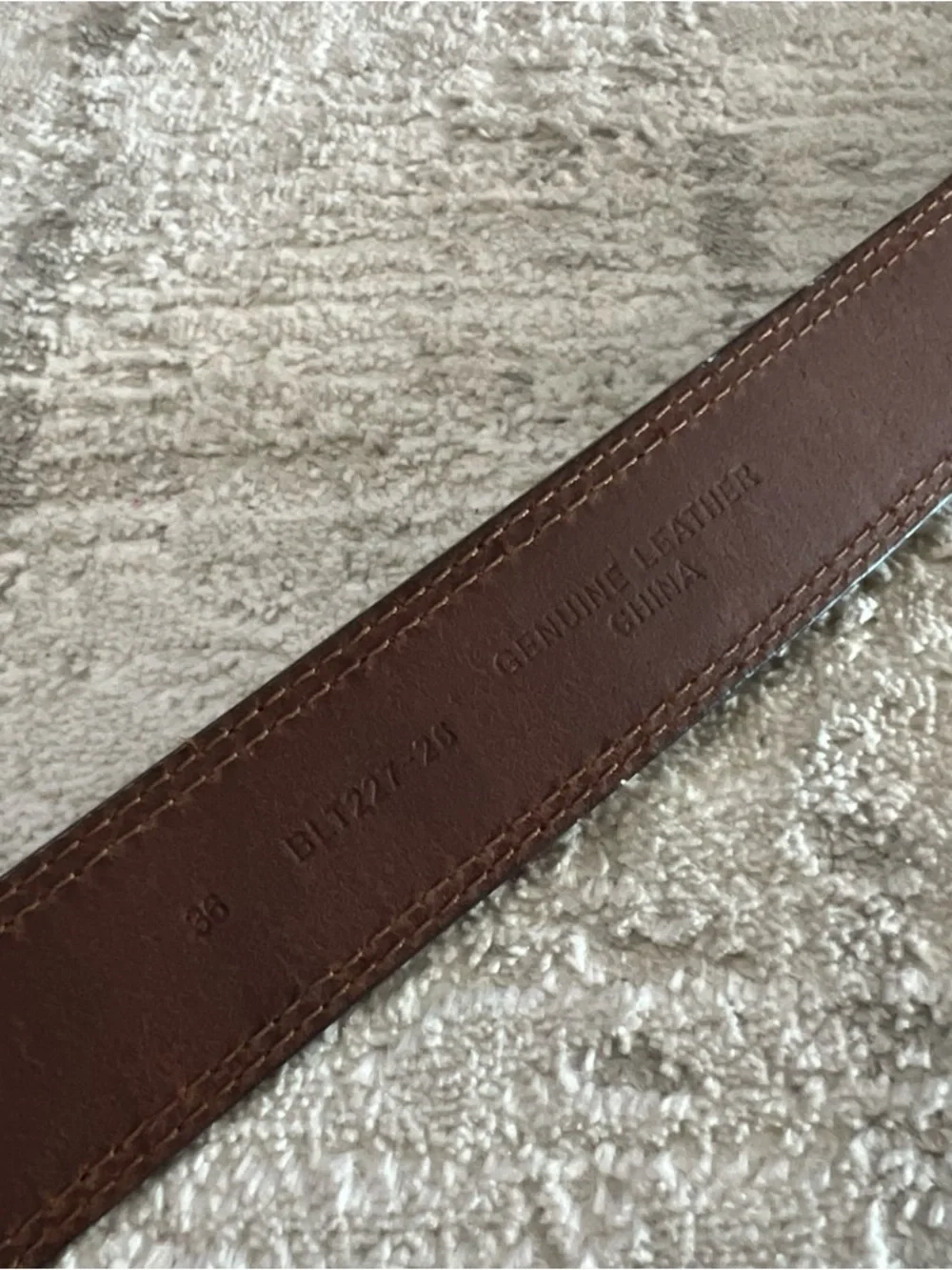 Genuine Brown Leather Western Belt Size 36 No Buckle